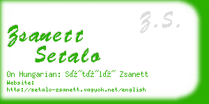 zsanett setalo business card